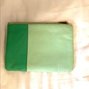 JCrew Green Colorblock Clutch